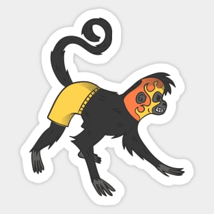 Fun & Colorful Monkey Luchador Wrestler Sketch Drawing Sticker